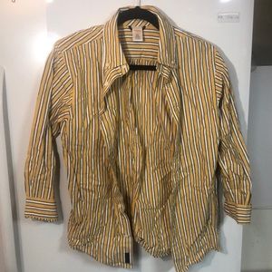 Gymboree boys large button down striped top 10/12